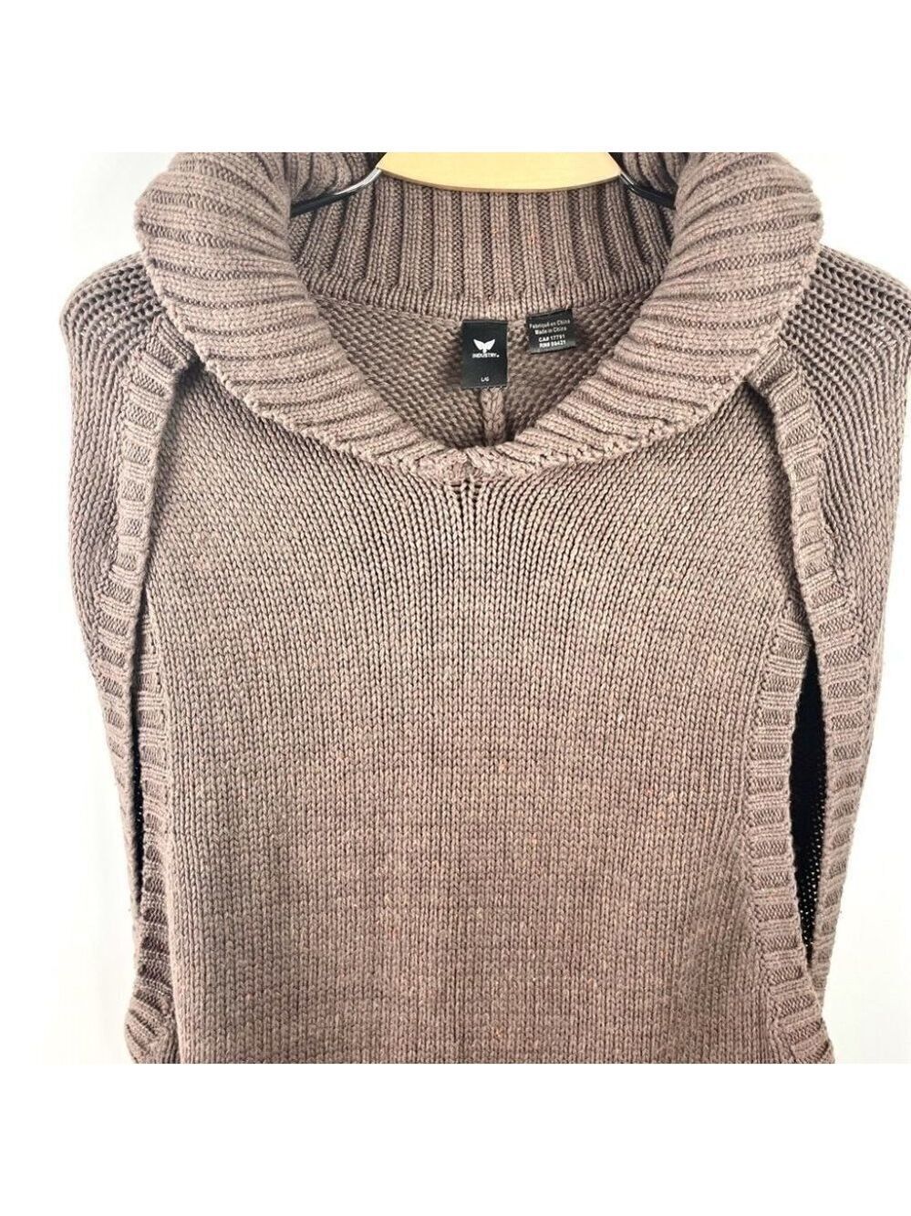NWT Industry Brown Marled Wool Blend Cocoon Dress Size L - Picture 4 of 8